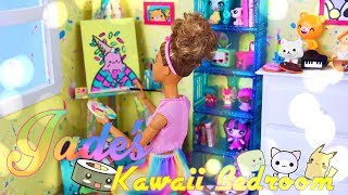 DIY  How to Make Jades Bedroom  Custom Paint Splatter  Kawaii Style  Doll Paintings amp More [upl. by Solracsiul]