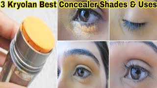 3 Best Kryolan Concealer Shades  How to Use N1 N2 amp 303 Base  How to cover dark circlas [upl. by Eiknarf]