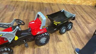 Your little farmer will love the Rolly Kids Red Junior Pedal Tractor Shown here with accessories [upl. by Noillid902]