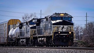 Norfolk Southern Action with CSX Heritage Surprise [upl. by Eisnyl]