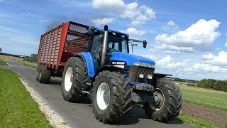 New Holland 8970A amp New Holland FX38 amp New Holland 8670  Cutting Silage  Danish Agricultur [upl. by Homovec625]