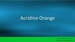 Pronunciation of the words quotAcridine Orangequot [upl. by Rovner]