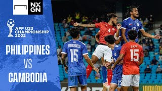 AFF U23 Championship 2022  Philippines vs Cambodia highlights [upl. by Oringa]