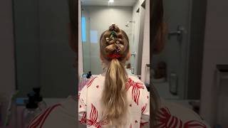 Cute amp festive hair for the holidays hairtutorial hair hairstyle shorts moms daughter [upl. by Trotter]