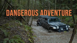 DANGEROUS OffRoad Adventure After Storm  Jeep Gladiator amp Toyota 4Runner [upl. by Anneuq27]