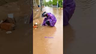 Massive flooded street drain unclogging drainage shorts shortvideo viral viralvideo video [upl. by Figueroa]