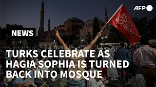 Celebrations in Istanbul as court opens way for Hagia Sophia to be turned back into a mosque  AFP [upl. by Alecia945]