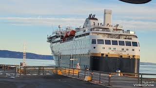 STUNNING SHIP HAVILA KYSTRUTEN DOCKED IN TRONDHEIM NORWAY PORT [upl. by Iadam742]