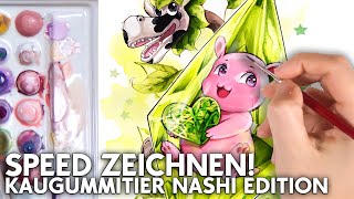 Traditionell GEZEICHNET 😲👩‍🎨 Die Kaugummitier Nashi Edition im Speed Art 💚 [upl. by Chaudoin554]