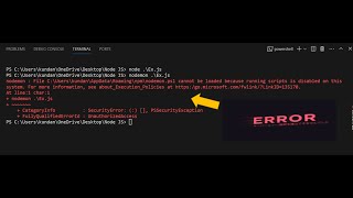 nodemon ps1 cannot be loaded because running scripts is disable on this system Problem Fixed2024 [upl. by Cahilly]