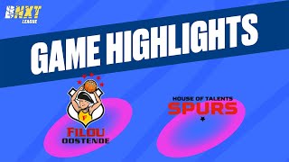 Filou Oostende vs House of Talents Kortrijk Spurs  Game Highlights [upl. by Mcloughlin94]