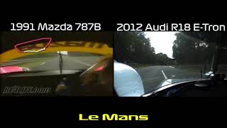 Le Mans Mazda 767B vs Audi R18 eTron Quattro [upl. by Nathanson]