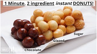 1 Minute 2 Ingredient INSTANT DONUTS  Easy Donuts Recipe [upl. by Lawrenson]