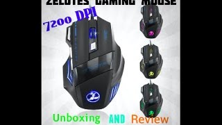 Zelotes Gaming Mouse 7200 DPI  UnboxingReview [upl. by Annabella39]