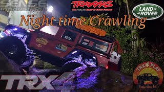 Traxxas TRX4 DEFENDER Nightime Crawling [upl. by Spike]