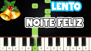 Noite Feliz  Modo Lento  Piano e Teclado Iniciante  Nível Fácil  Tutorial [upl. by Nahguav]