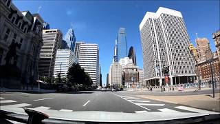 Philadelphia City Center Driving Downtown USA [upl. by Htebazil587]