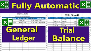 Fully automatic General Ledger and Trial Balance in Excel by learning center [upl. by Calida207]