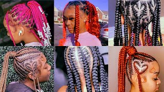 WATCH ME DO MY BRAIDS COMPILATION ❤️‍🔥💟 [upl. by Oiredised]