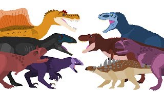 Dinosaurs Cartoons Battles  DinoMania  Dinosaurs Fighting  full episodes 2017 [upl. by Akitnahs]