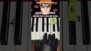 Pain theme  girei  easy piano tutorial shorts naruto [upl. by Oakes]