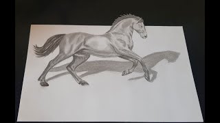 3B At Çizimi  How To Draw A 3D Horse [upl. by Adnohsor801]