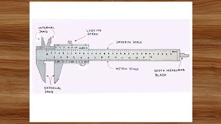 Vernier Caliper Pencil Drawing Freehand 🔲 How to Draw Vernier Caliper Diagram 📐 [upl. by Hadihsar]