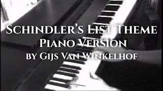 Schindlers List Theme  Piano Version by Gijs van Winkelhof [upl. by Terrag553]