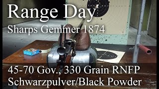 Range Day Sharps Gemmer 1874 4570 Gov 330 Grain RNFP slow motion [upl. by Sidalg]