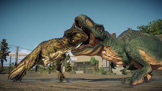 Ancient Dinosaur Battle  Indoraptor vs Albertosaurus vs Giganotosaurus Jurassic World Evolution 2 [upl. by Bjorn]