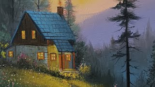 Masal Evi Akrilik Boya Landscape Acrylic Painting [upl. by Sklar]