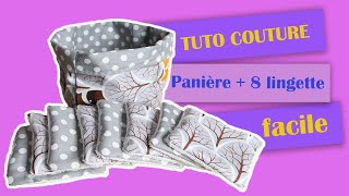 TUTO COUTURE FACILE  Panière et ses 8 lingette réutilisable [upl. by Poliard]