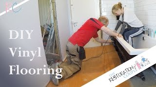 Bathroom Renovation 80  Fitting Vinyl Flooring [upl. by Nirret76]