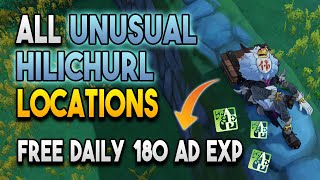 All Unusual Hilichurl Locations  Free Daily 180 Adventure Exp  Wei Hilichurl 【Genshin Impact】 [upl. by Ylus]