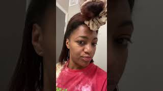 Straightening My Bixie Cut 💇🏾‍♀️ hairstyle naturalhair shorthair blackwoman [upl. by Nyrret]