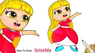 Princess Grizelda Wants to be MermaidHow To Draw Princess Grizelda From True amp the rainbow Kingdom [upl. by Koressa]