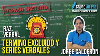 HABILIDAD VERBAL  TÉRMINO EXCLUIDO SERIES VERBALES ORACIONES INCOMPLETAS [upl. by Gnidleif]