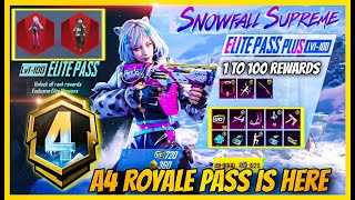 A4 ROYAL PASS IS HERE  FREE UPGRADABLE GUN SKIN  1 TO 100 REWARDS IN 29 WINTER UPDATE  BGMI [upl. by Meeharbi]