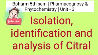 Isolation identification and analysis of Citral [upl. by Fey334]