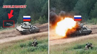 Javelin Missile Hit a Russian Tank T72B3 along with its crew in Donetsk region [upl. by Eal]