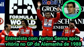 Entrevista após 11ª vitória de Senna na Fórmula1 no GP da Alemanha🇧🇷🇵🇹🇬🇧🇺🇲🇯🇵 [upl. by Ener]