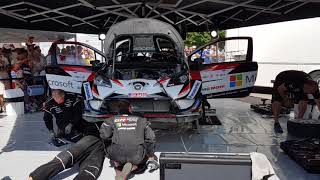 Ott Tänak Toyota Yaris WRC service park Rally Estonia 2018 Tehvandi [upl. by Nerrat642]