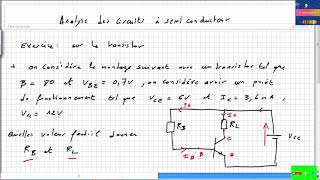 Exercice corrigé 1  transistor bipolaire [upl. by Kcirddahc778]