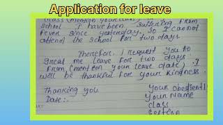 Application for leave of absence application leave for illness likeandsubscribe [upl. by Danica]