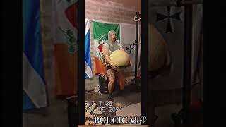 Garage stones and sandbag for Boucicaut Method gothjock catholicstrongman [upl. by Llehsim]