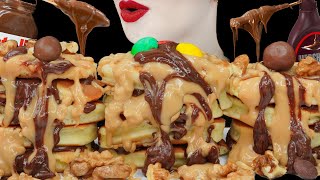 ASMR NUTELLA PANCAKES CARAMEL MUKBANG asmr mukbang nutella pancake [upl. by Royall128]