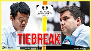 SchachWM 2023 Ian Nepomniachtchi vs Ding Liren  Tiebreak [upl. by Holtz867]