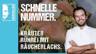 Schnelles KräuterRühreiRezept mit Räucherlachs und Creme Fraiche von Steffen Henssler [upl. by Mariano]