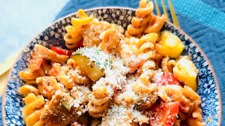 Pasta with sausage patty amp veggies [upl. by Eitra]