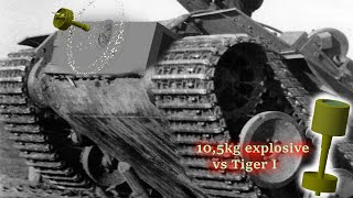 Churchill AVRE Petard vs Tiger lower hull front armor  Explosion Simulation 808  Pentolite [upl. by Emmalee]